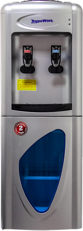 Кулер напольный со шкафчиком Aqua Work 0.7-LDR электронное охлаждение, нажим кружкой, серебристый